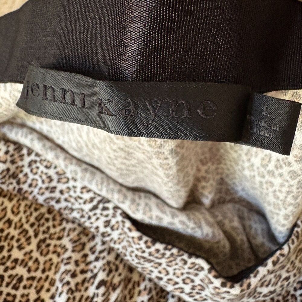 JENNI KAYNE Leopard Print Midi Skirt Womens Size Large Neutrals/Fall Colors - Picture 3 of 5